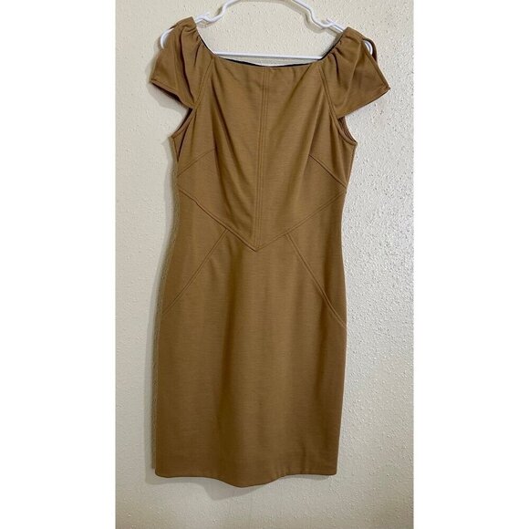 Diane Von Furstenberg Sheath Mini Dress in Brown Wool Size 8 - Picture 1 of 11